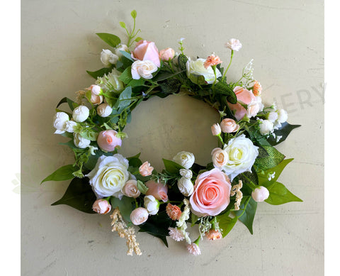 Blush Colour Wreath 30cm - WRE004 (Ref: Ankit S)