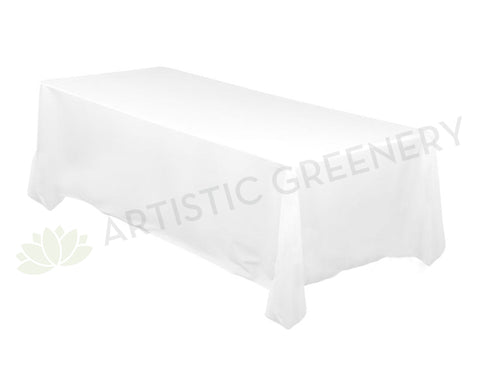 For Hire - White Rectangle Tablecloth 153x259cm (Code: HI0021)
