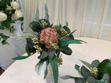 Round / Natural Bouquet - Native Flowers Pink & White - Yosha S