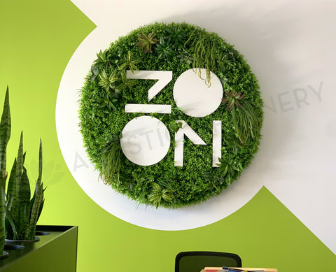 Zoom Recruitment (South Perth) - Circular Greenery Signage / Logo | ARTISTIC GREENERY