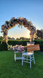 For Hire - Circular Frame / Backdrop with Silk Flower Swags (Code: HI0038)