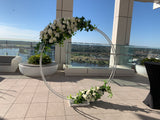 For Hire - Circular Frame / Backdrop with Silk Flower Swags (Code: HI0015)