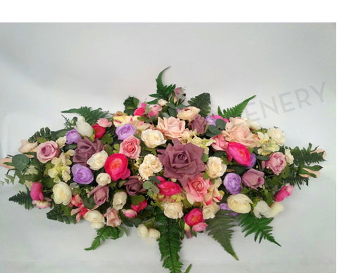 Pink & Purple Long Centrepiece 70cm & 100cm Long - SYM0005