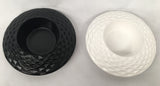 Ceramic Shallow Bowl (Diamond Pattern)- Black / White 27cm Diameter