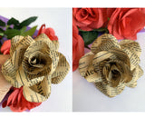 Vintage Paper Flower Stem / Buttonhole (made-to-order)